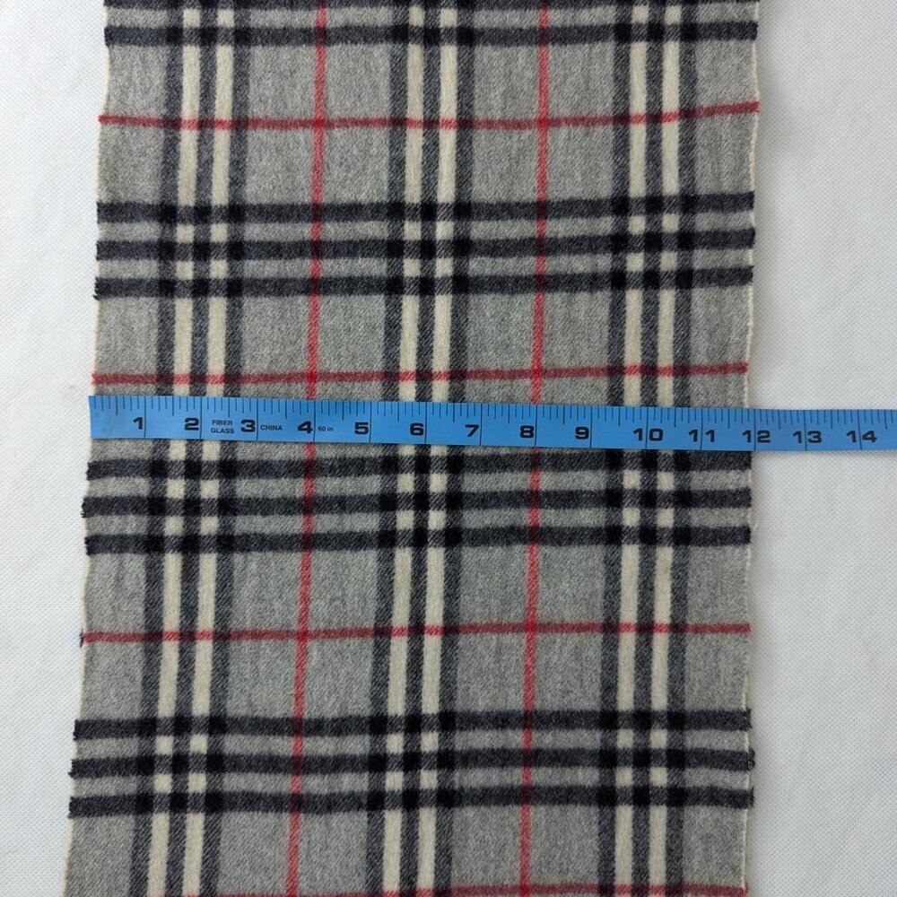 Burberry Iconic Check Lambswool Scarf Gray | Unisex | Designer | Quick Sale - Picture 7 of 7